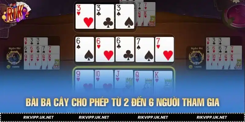 Bài ba cây cho phép từ 2 đến 6 người tham gia